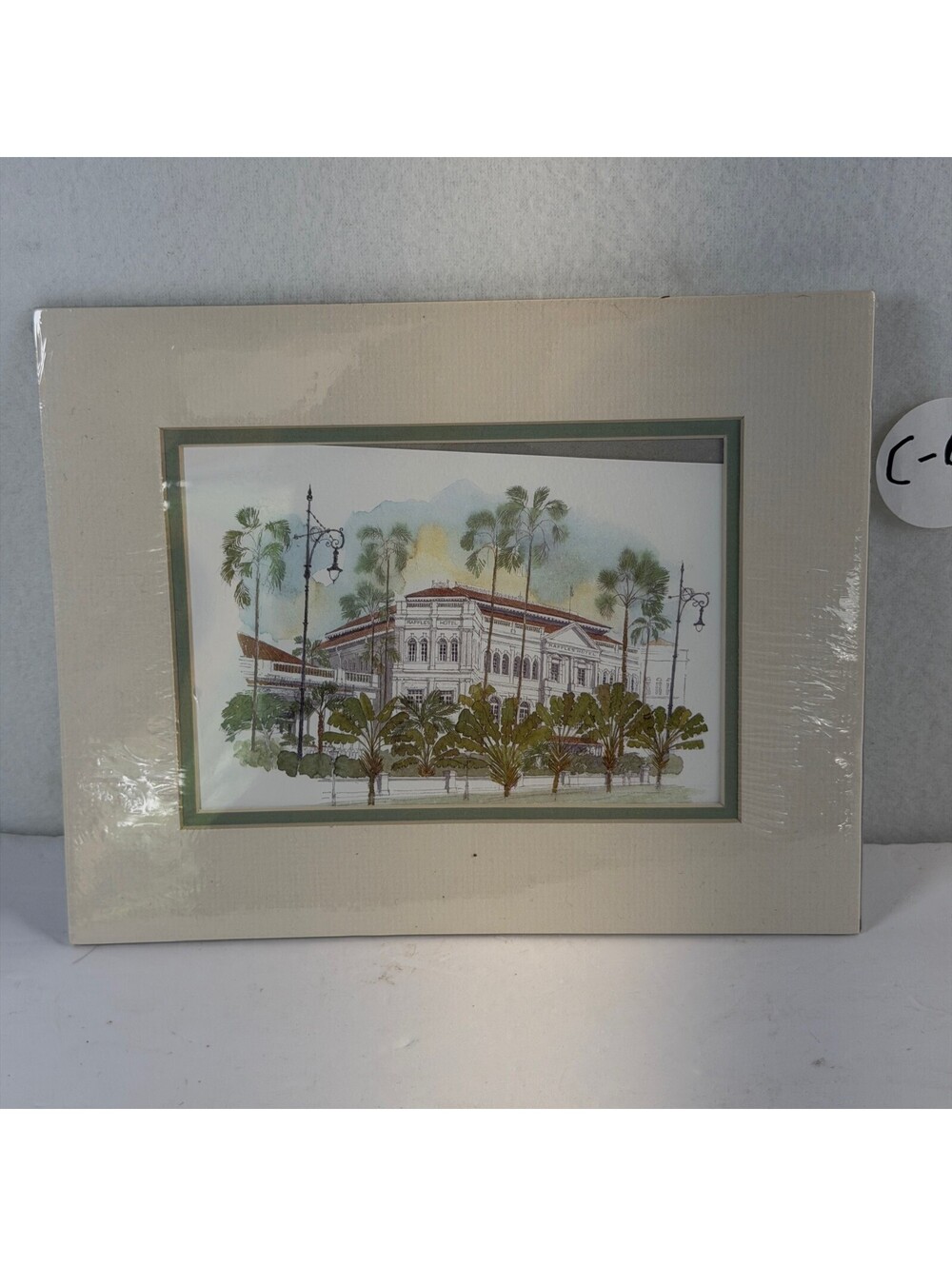 Graham Byfield Raffles Hotel Singapore Art Print Matted C-6